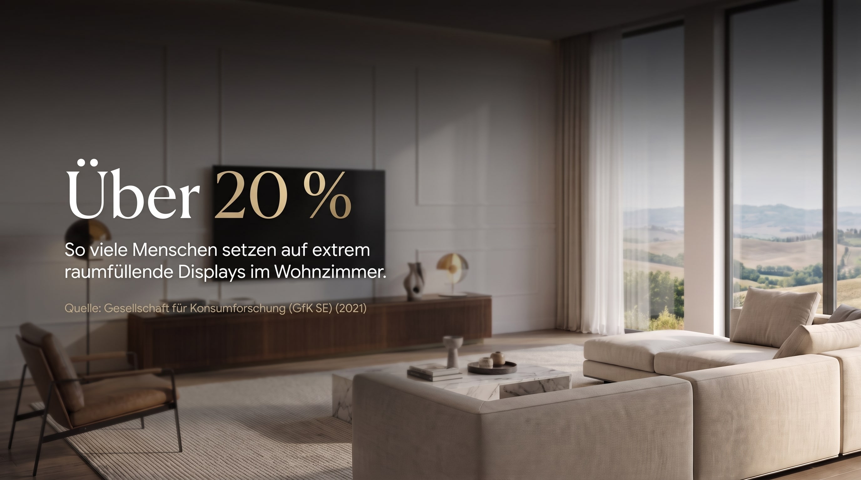 Plus de 20 % &ndash; C'est le nombre de personnes qui optent pour des &eacute;crans extr&ecirc;mement imposants dans le salon.