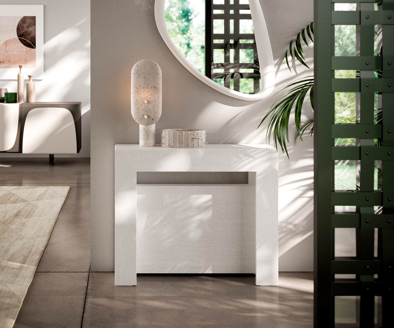 Mini console repliée sur le mur Mini console repliée sur le mur