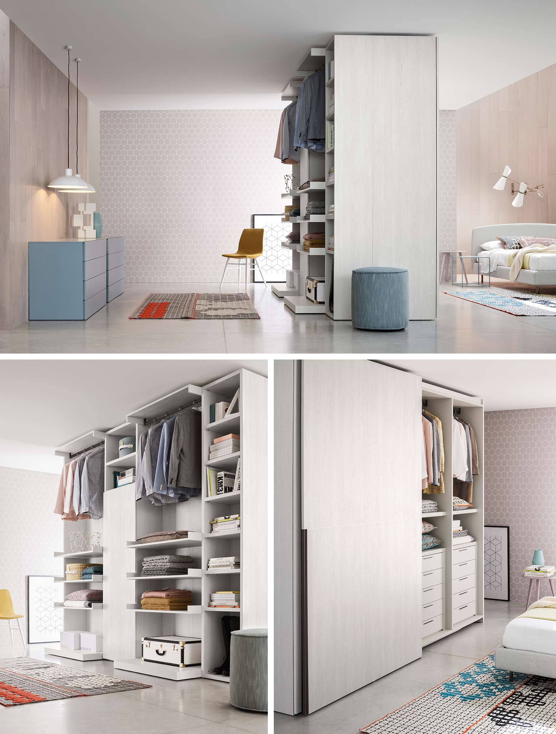 Armoire à vêtements comme séparation de pièce Armoire à vêtements comme séparation de pièce