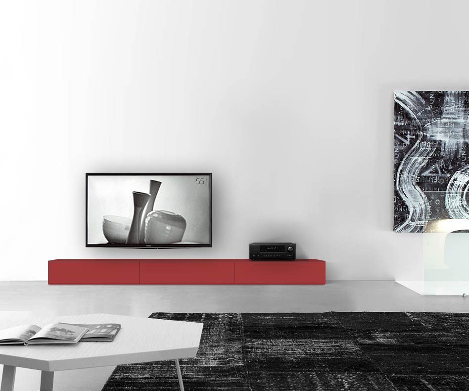 /Design lowboard vloer B270 H27 mat rood