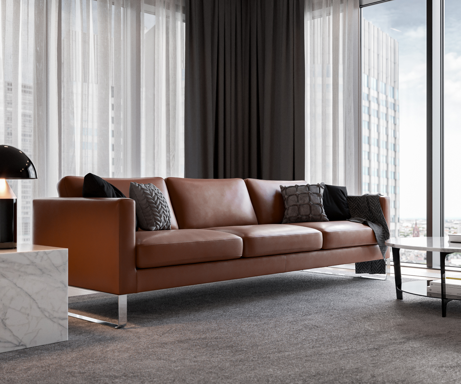 Elegance Image émotionnelle latérale Cuir Cognac Elegance Image émotionnelle latérale Cuir Cognac