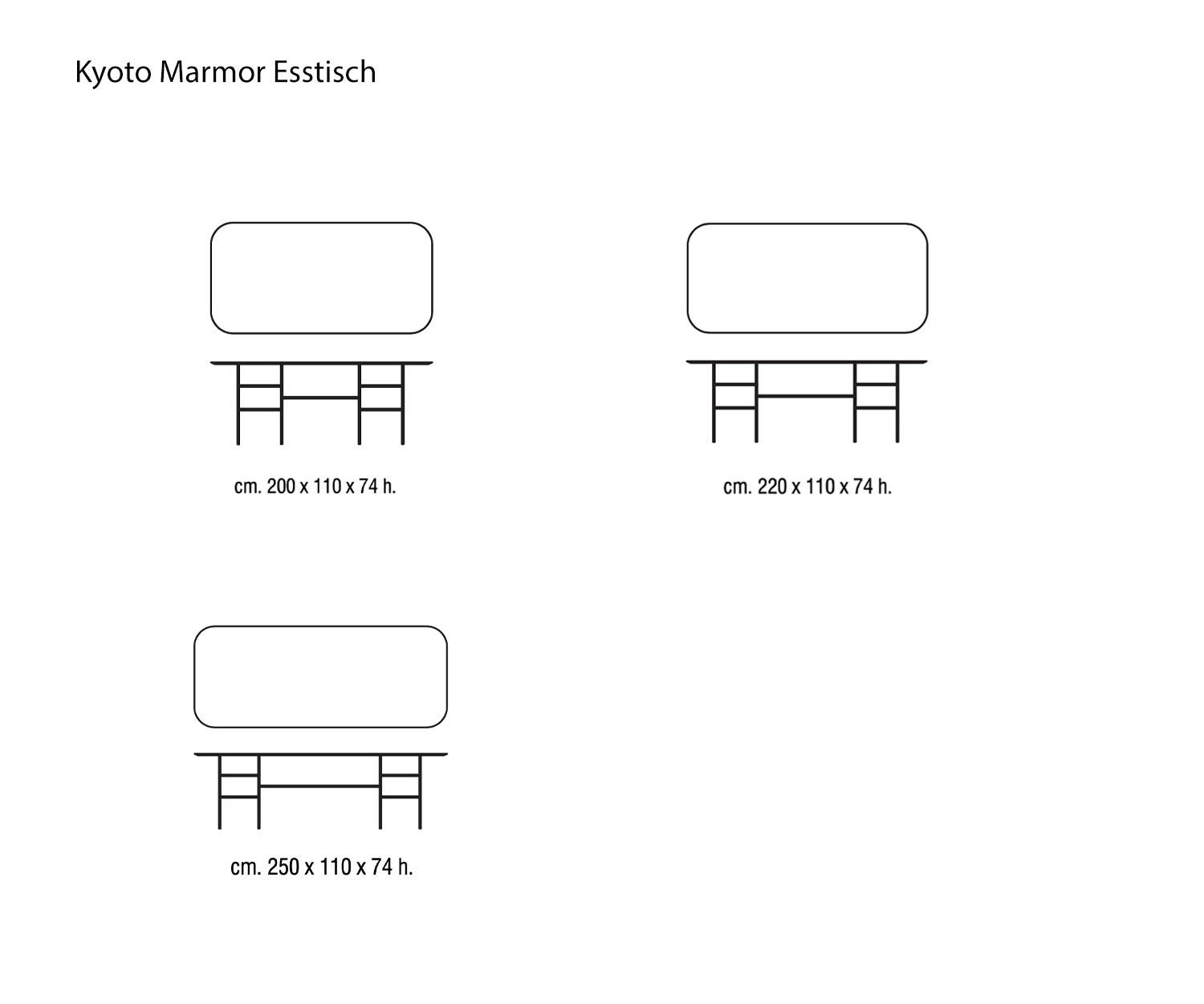 Design marmeren eettafel Kyoto van Marelli Schets Afmetingen Afmetingen Design marmeren eettafel Kyoto van Marelli Schets Afmetingen Afmetingen