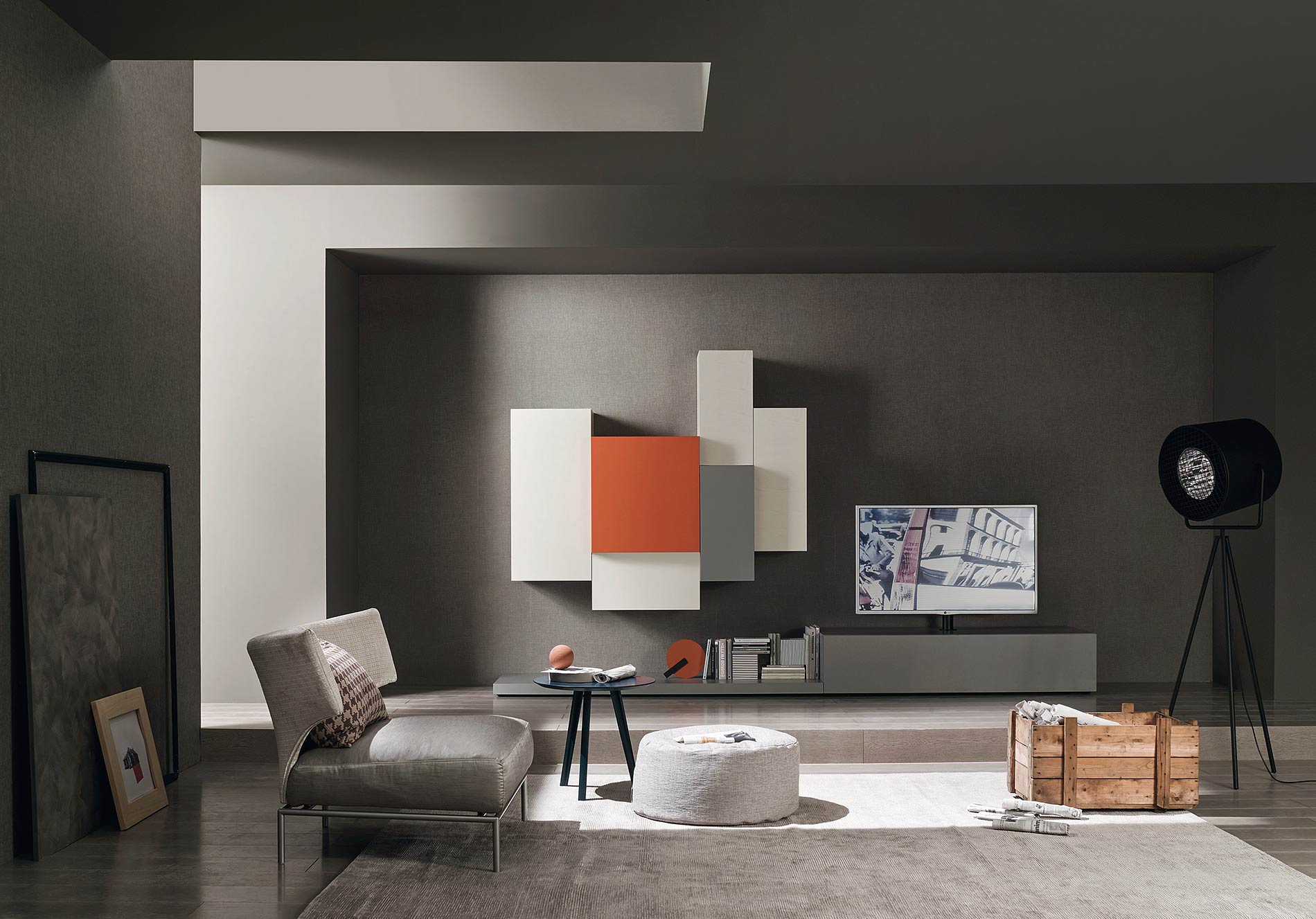 Meuble mural moderne avec support TV Meuble mural moderne avec support TV