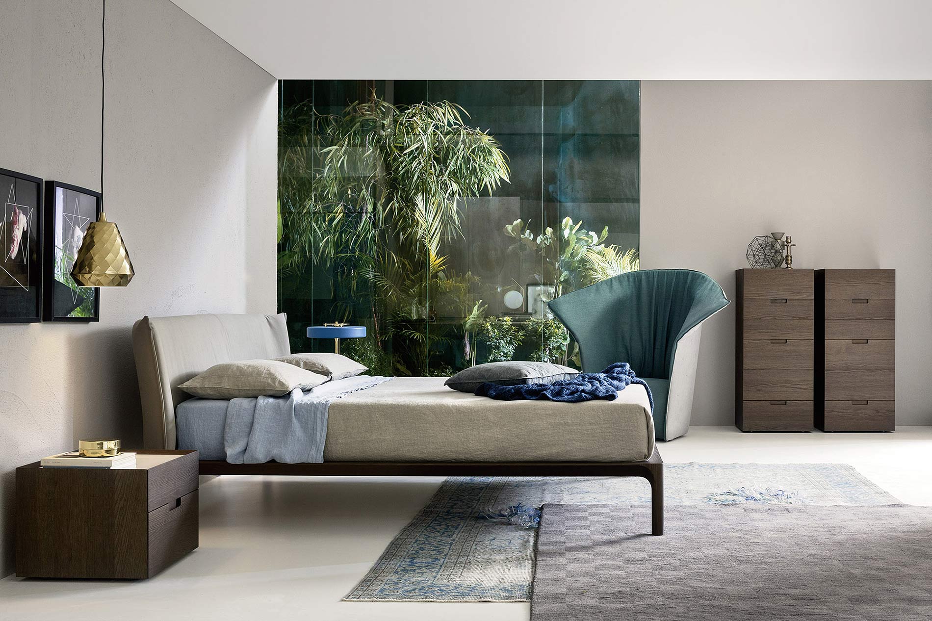 Luxe glazen scheidingswand slaapkamer