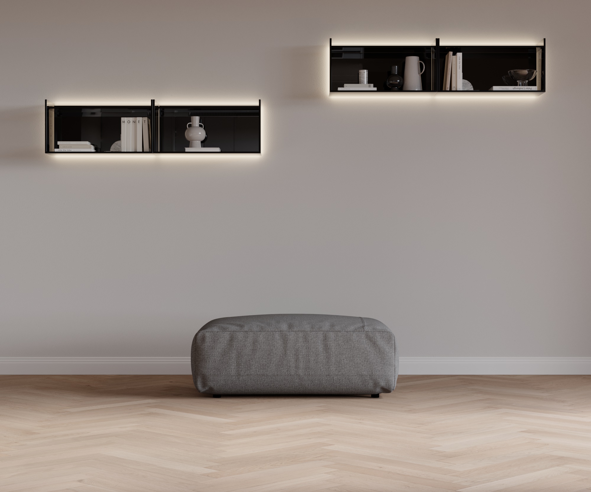 Cloud TabouretAL203x83 Tissu Tundra 10 Gris moyen