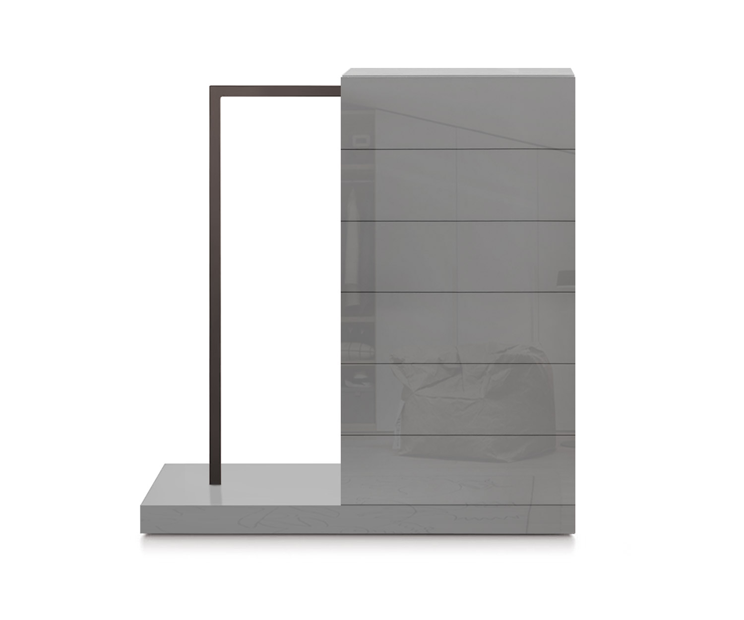 Novamobili Commode haute Easy6 + penderie à gauche L54cm brillant gris clair430 Novamobili Commode haute Easy6 + penderie à gauche L54cm brillant gris clair430
