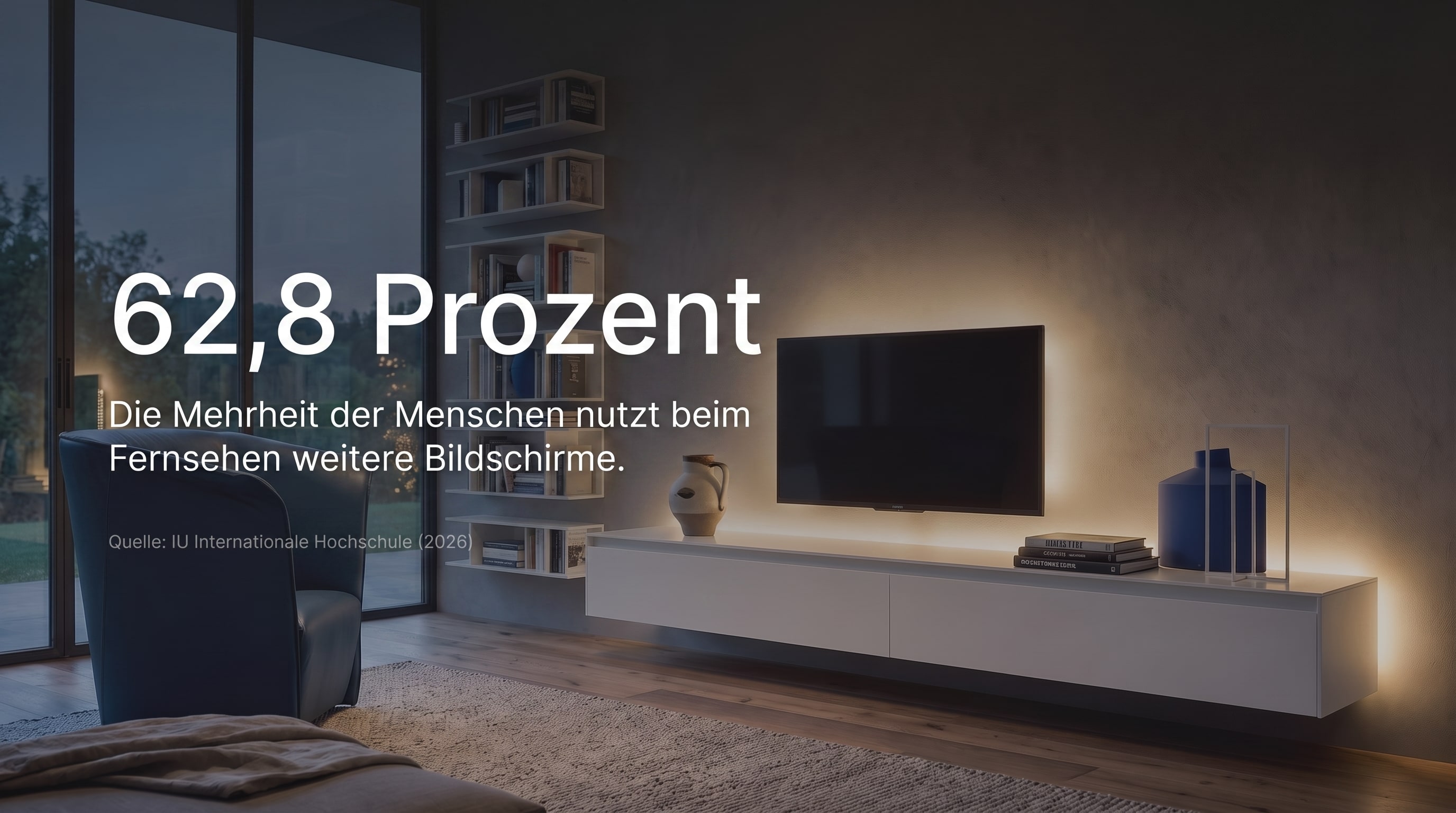 62,8 Prozent – La majorité des gens utilisent d'autres écrans en regardant la télévision.