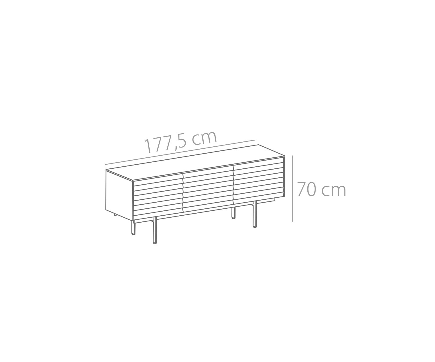 Punt Sussex dressoir met pootjes B177 schets Punt Sussex dressoir met pootjes B177 schets