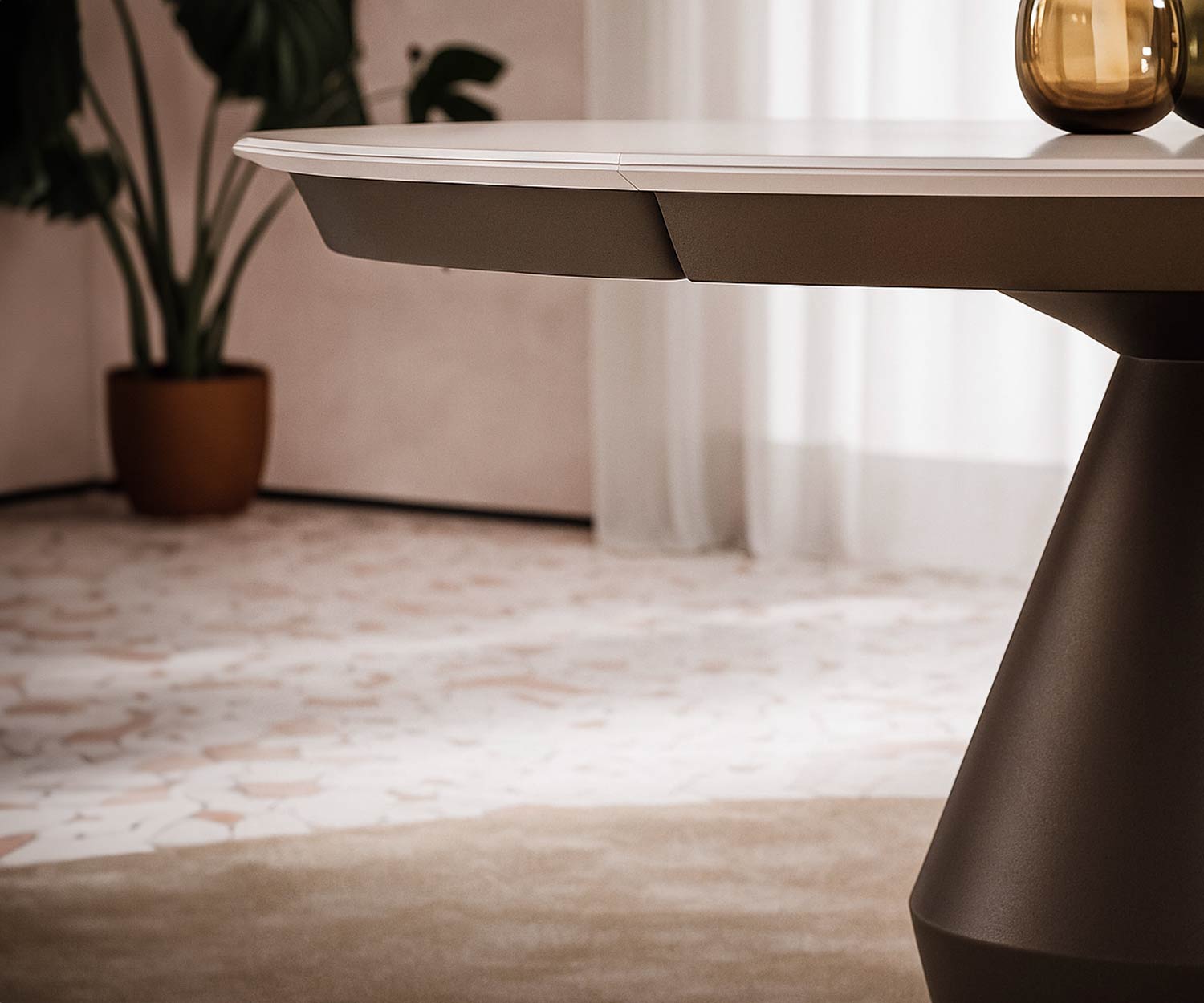Ozzio Lycos eettafel rond uitschuifbaar