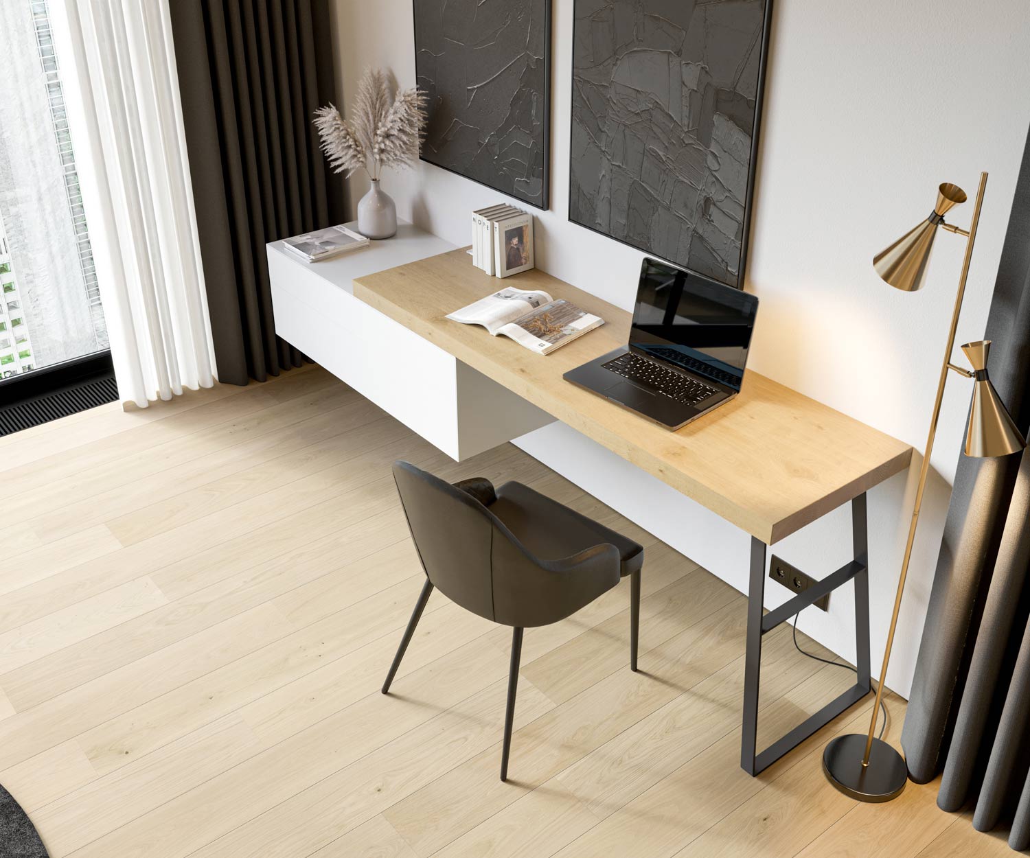 Design bureau voor thuiskantoor met ladekast Design bureau voor thuiskantoor met ladekast