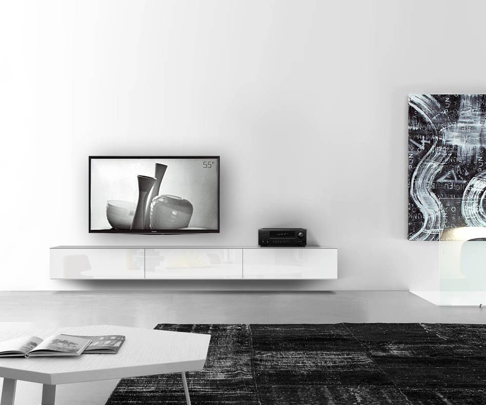/Design lowboard wand B270 H33 5 hoogglans wit