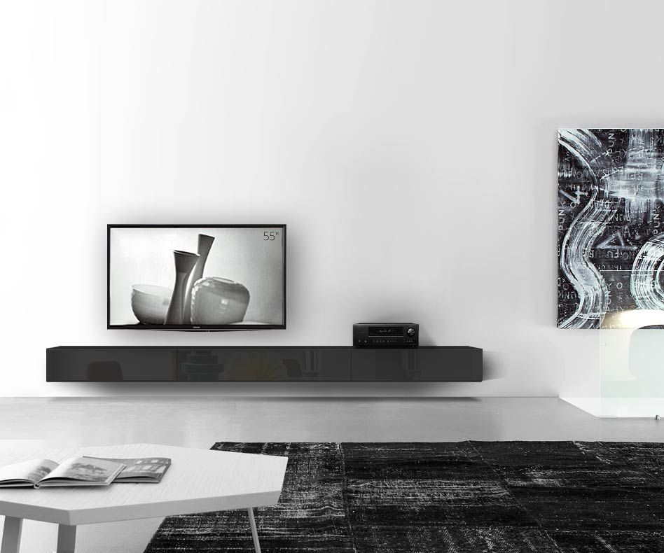 /Design lowboard wand B300 H25 5 glanzend zwart /Design lowboard wand B300 H25 5 glanzend zwart