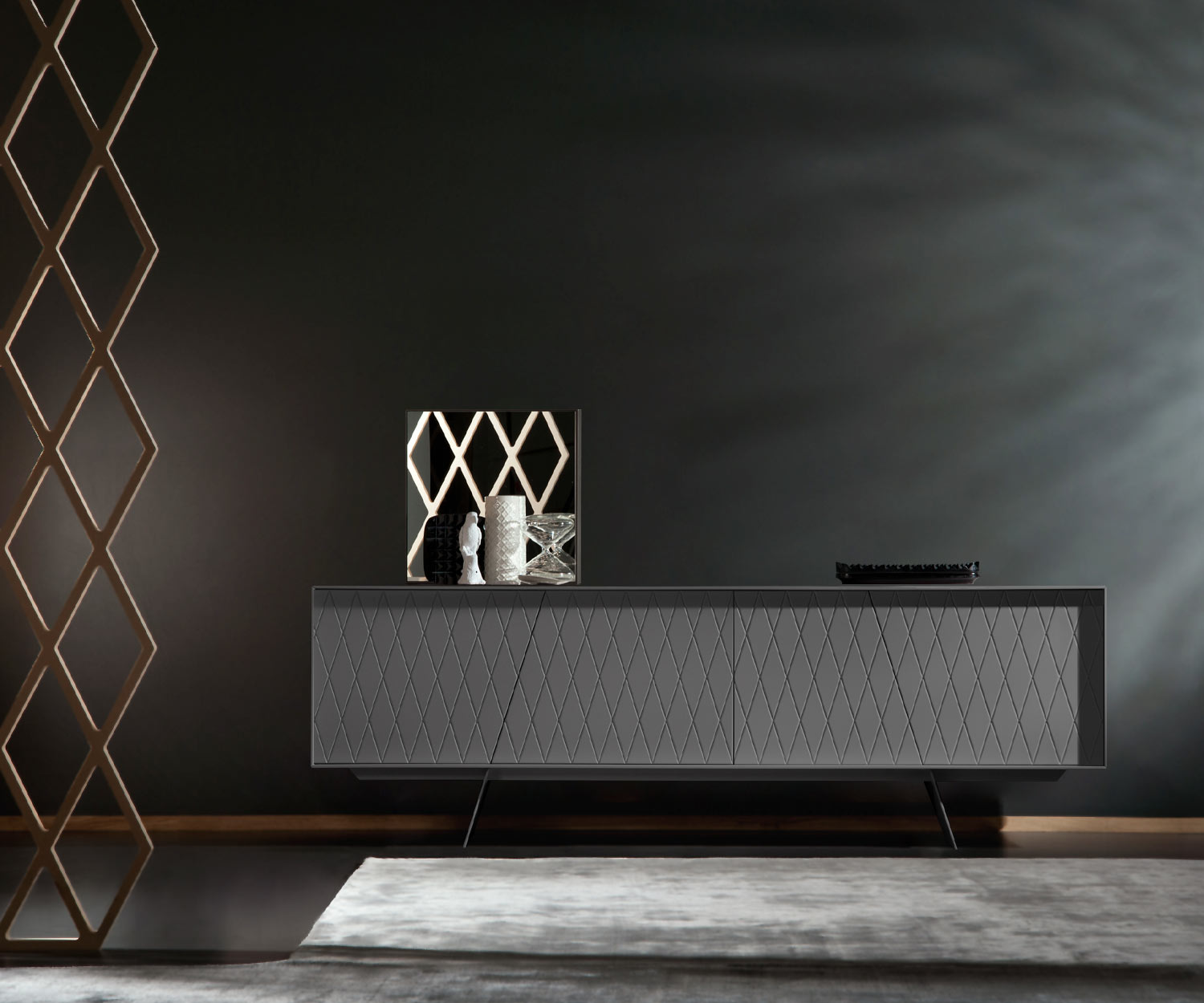 al2 e klipse 003 Sideboard Largeur 220 cm Corps gris foncé