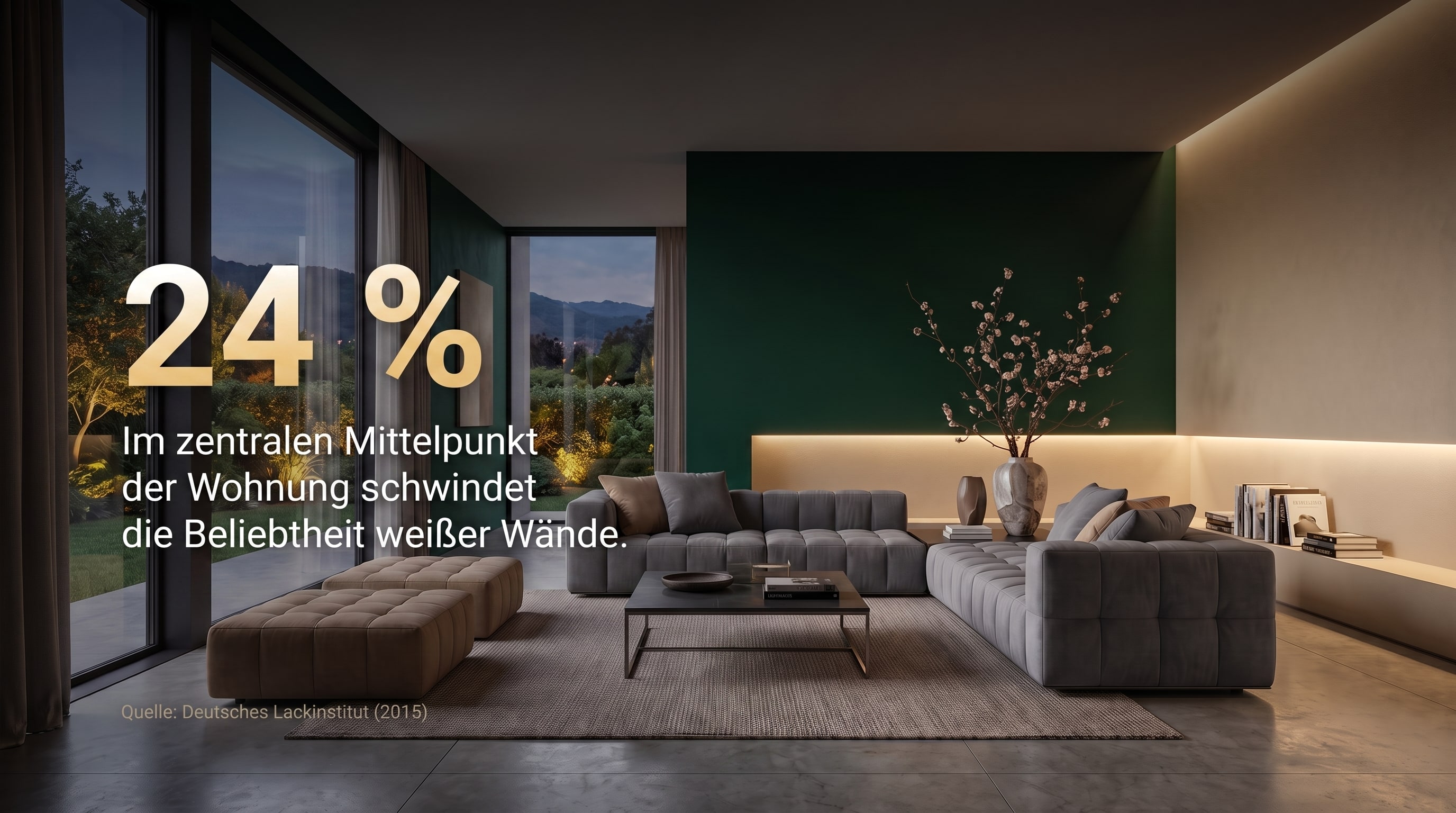 24 % &ndash; Au c&oelig;ur de l'appartement, la popularit&eacute; des murs blancs diminue.
