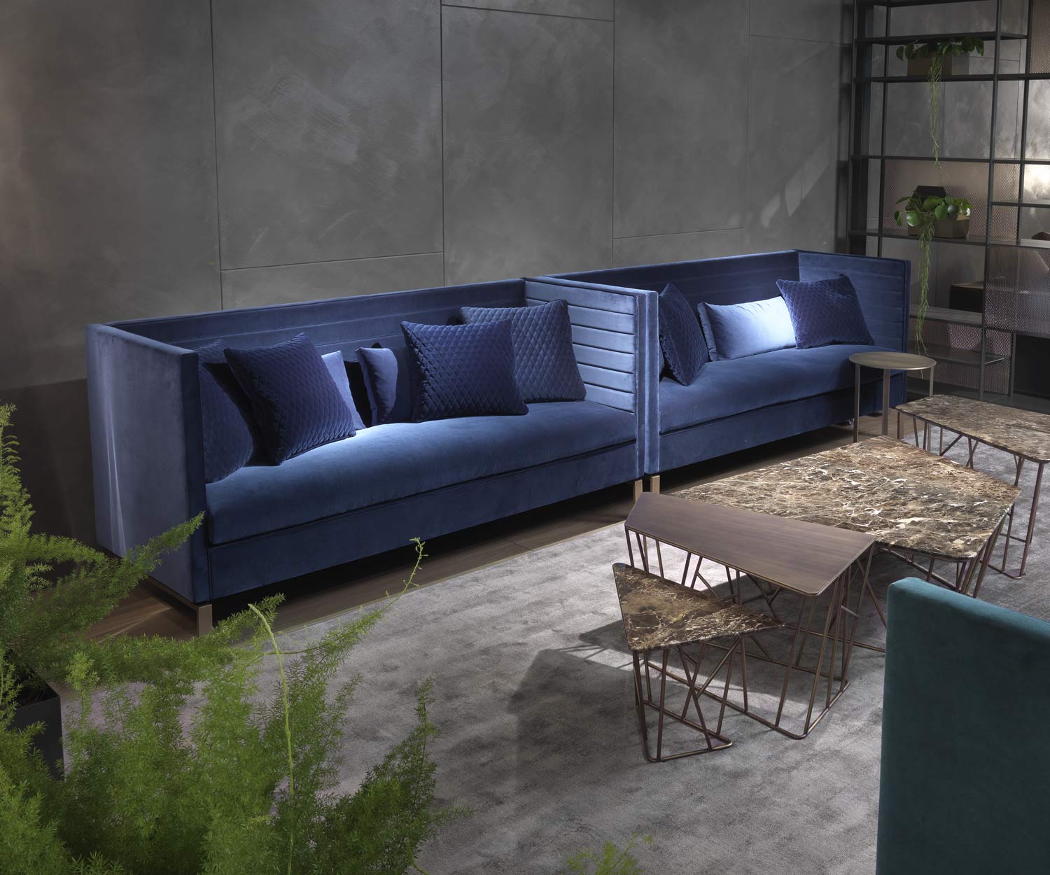 Hoge kwaliteit Marelli Office design bank met hoge rugleuning blauw Hoge kwaliteit Marelli Office design bank met hoge rugleuning blauw