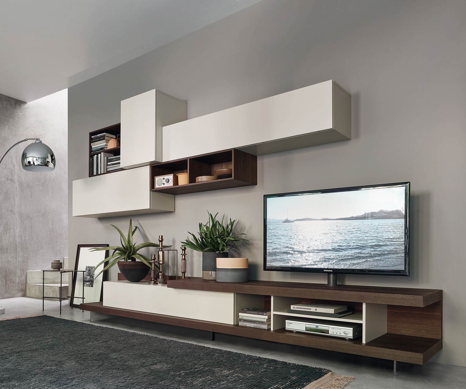 Exclusief Livitalia Design hangelement C52 met TV-design lowboard en hangelementen