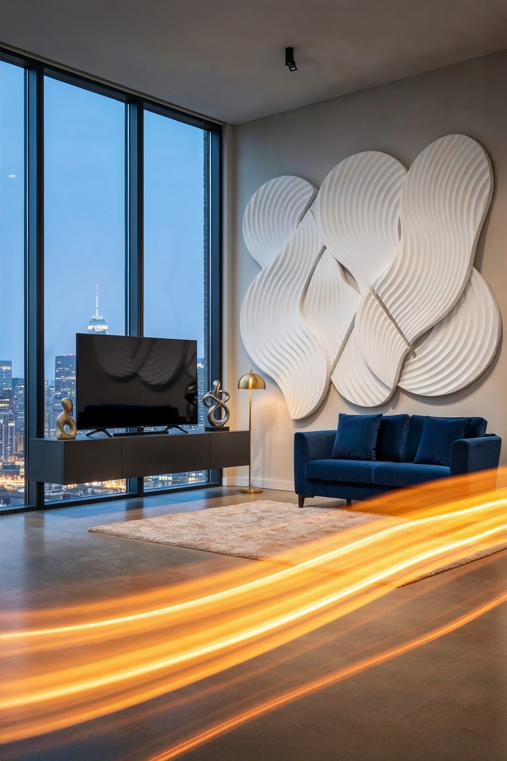 salon-amenage-de-maniere-extravagante-avec-panneau-mural-en-platre-aux-formes-courbes