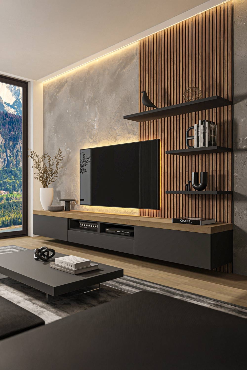 salon-harmonieux-avec-meuble-tv-sombre-et-accessoires-discrets