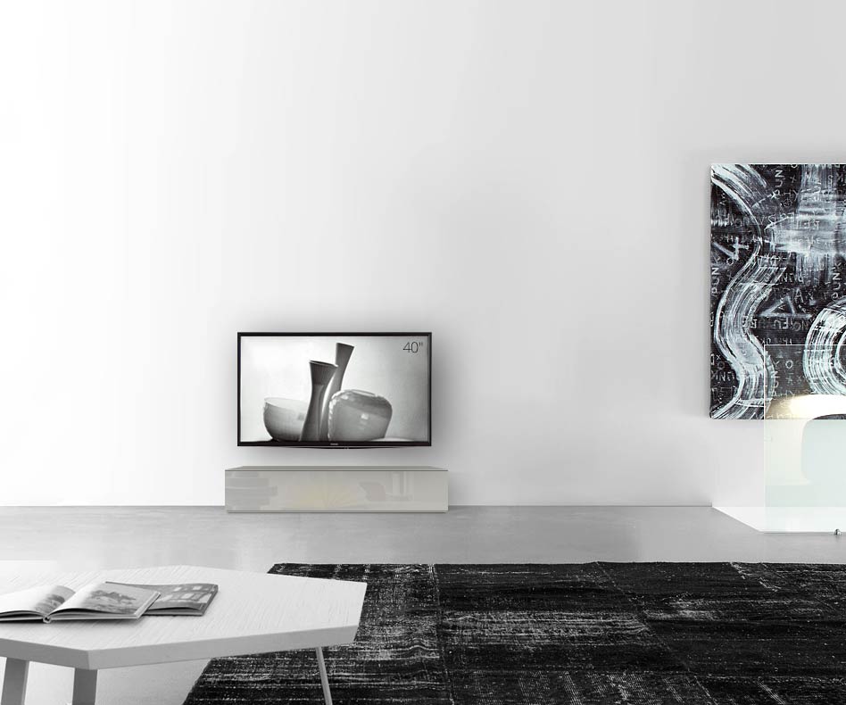 /Design Lowboard sol B120 H27 brillant gris clair /Design Lowboard sol B120 H27 brillant gris clair