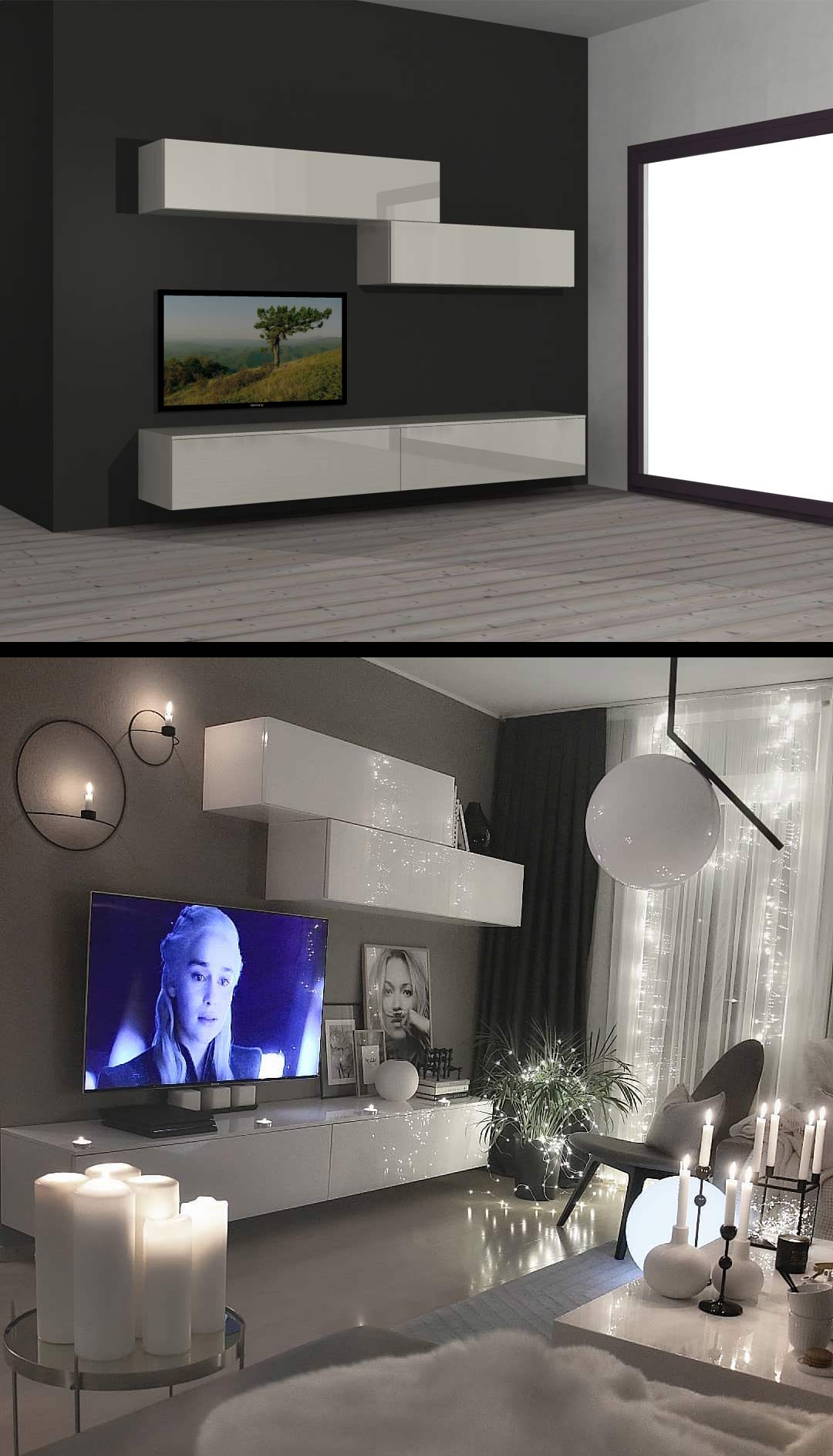 Hoogglans wandmeubel Hoogglans wandmeubel