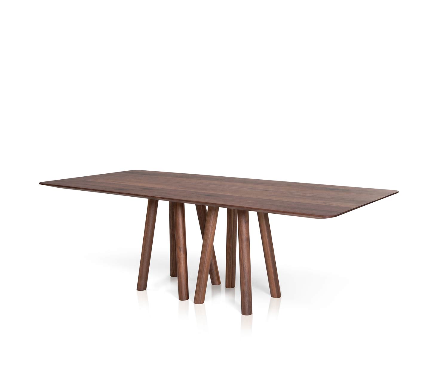 al2 Design eettafel mos i ko 001 een Walnoot massief houten rechthoekig tafelblad