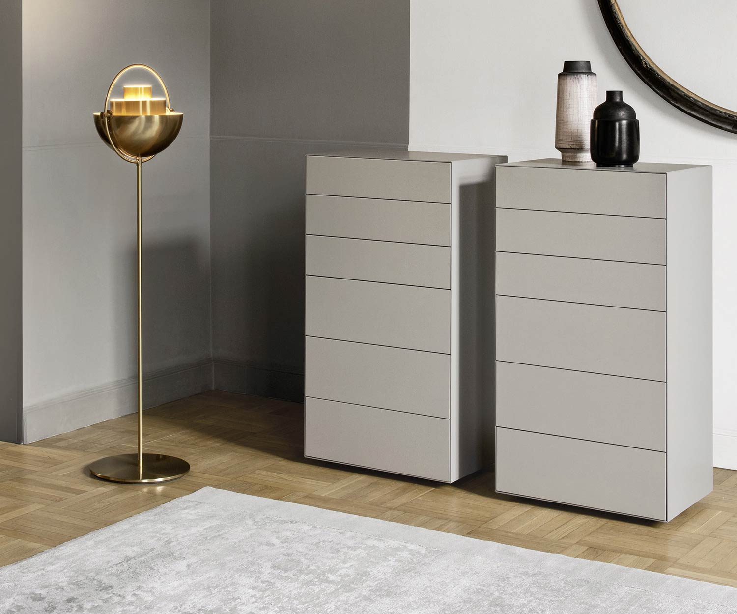 Exclusieve Livitalia Ecletto hoge ladekast 6 greeploze laden Exclusieve Livitalia Ecletto hoge ladekast 6 greeploze laden