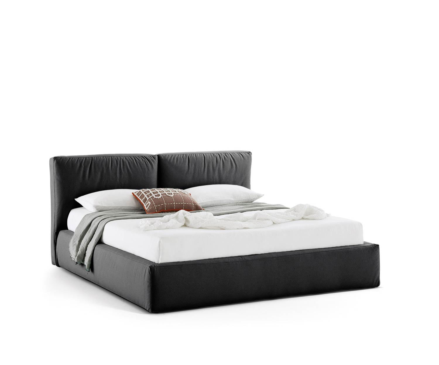Exclusif Novamobili Design Lit rembourré Brick avec coffre de lit