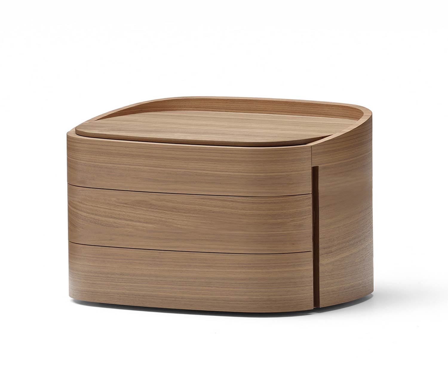 Ronde design ladekast van Livitalia in walnootfineer Ronde design ladekast van Livitalia in walnootfineer