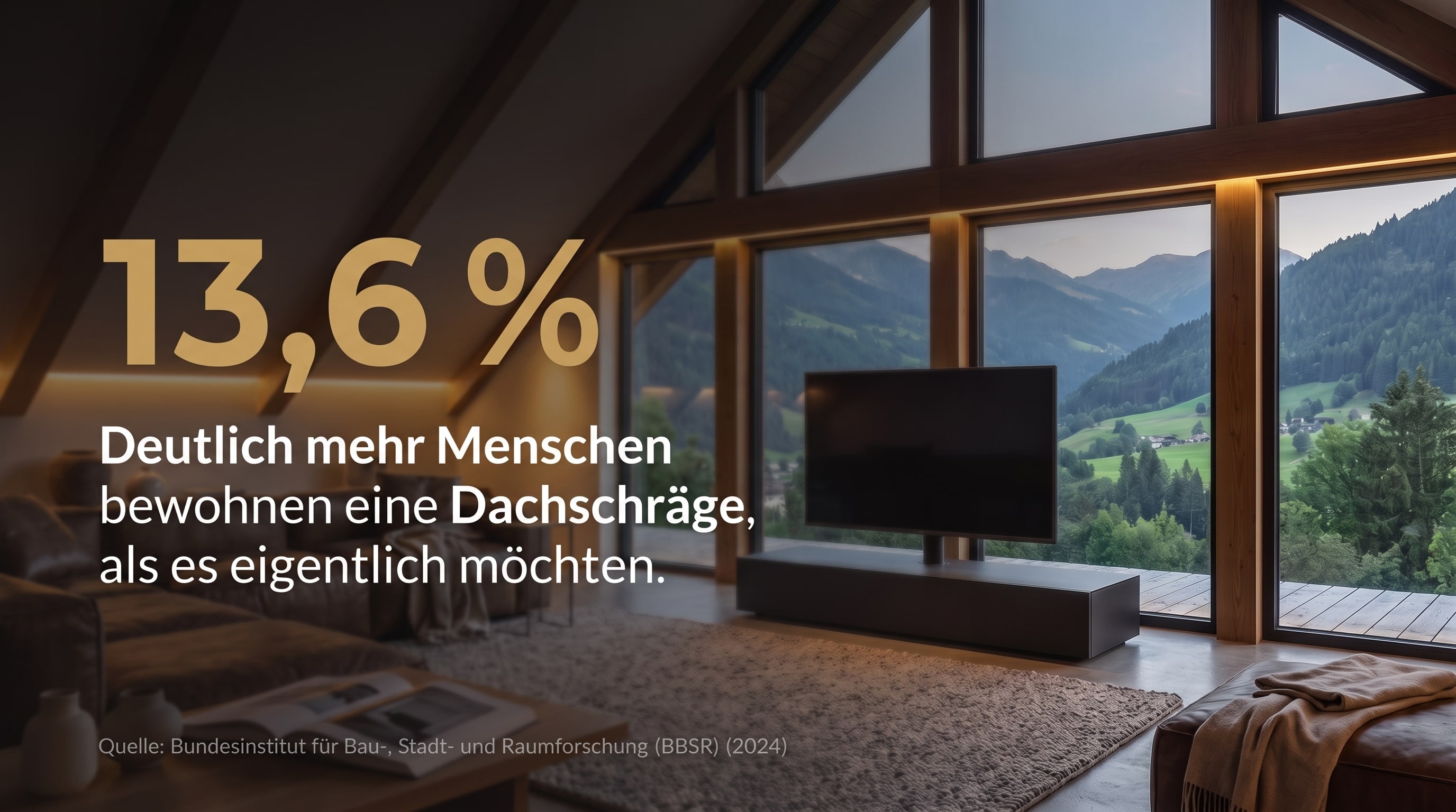 13,6 % &ndash; Beaucoup plus de personnes habitent sous les combles qu'elles ne le souhaiteraient r&eacute;ellement.