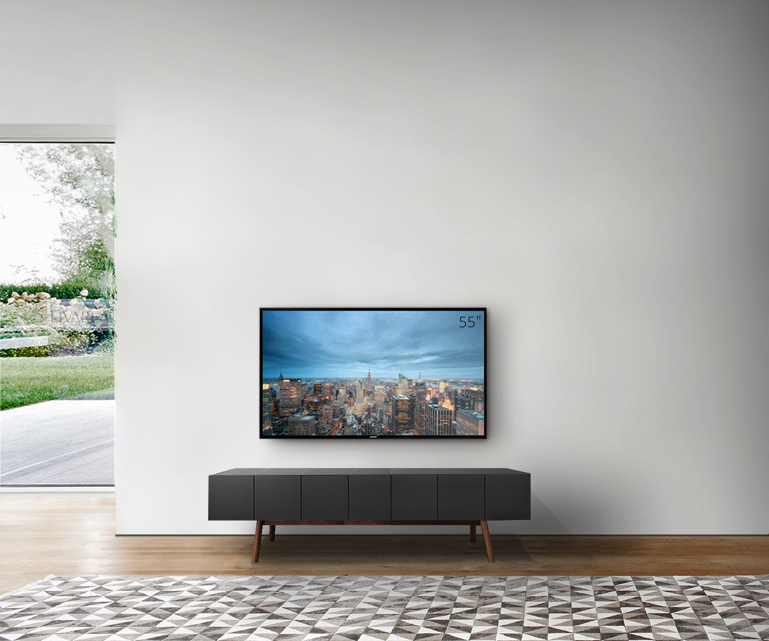 gris foncé al2 Sideboard MOS I KO 005 B pieds en noyer gris foncé al2 Sideboard MOS I KO 005 B pieds en noyer