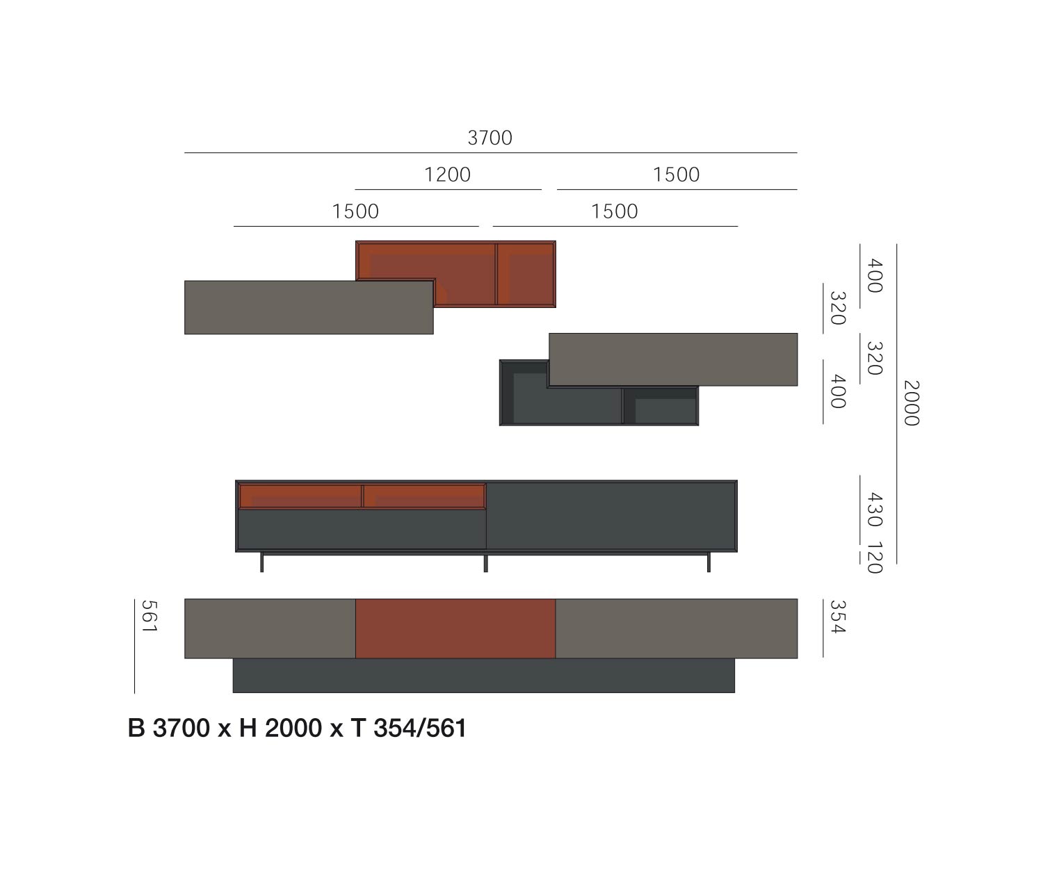 Livitalia Design wandmeubel C21 Afmetingen Schets Maten Livitalia Design wandmeubel C21 Afmetingen Schets Maten