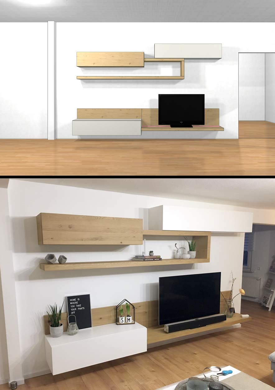 Meuble TV planifié individuellement