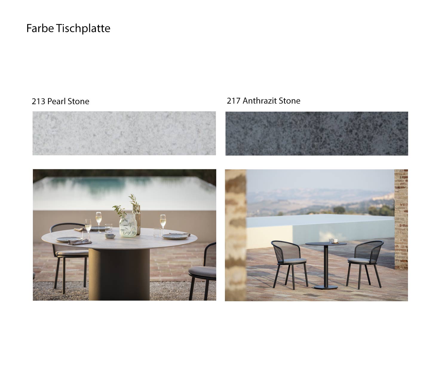Kleur keramisch tafelblad design eettafel Branta stone wit antraciet Kleur keramisch tafelblad design eettafel Branta stone wit antraciet