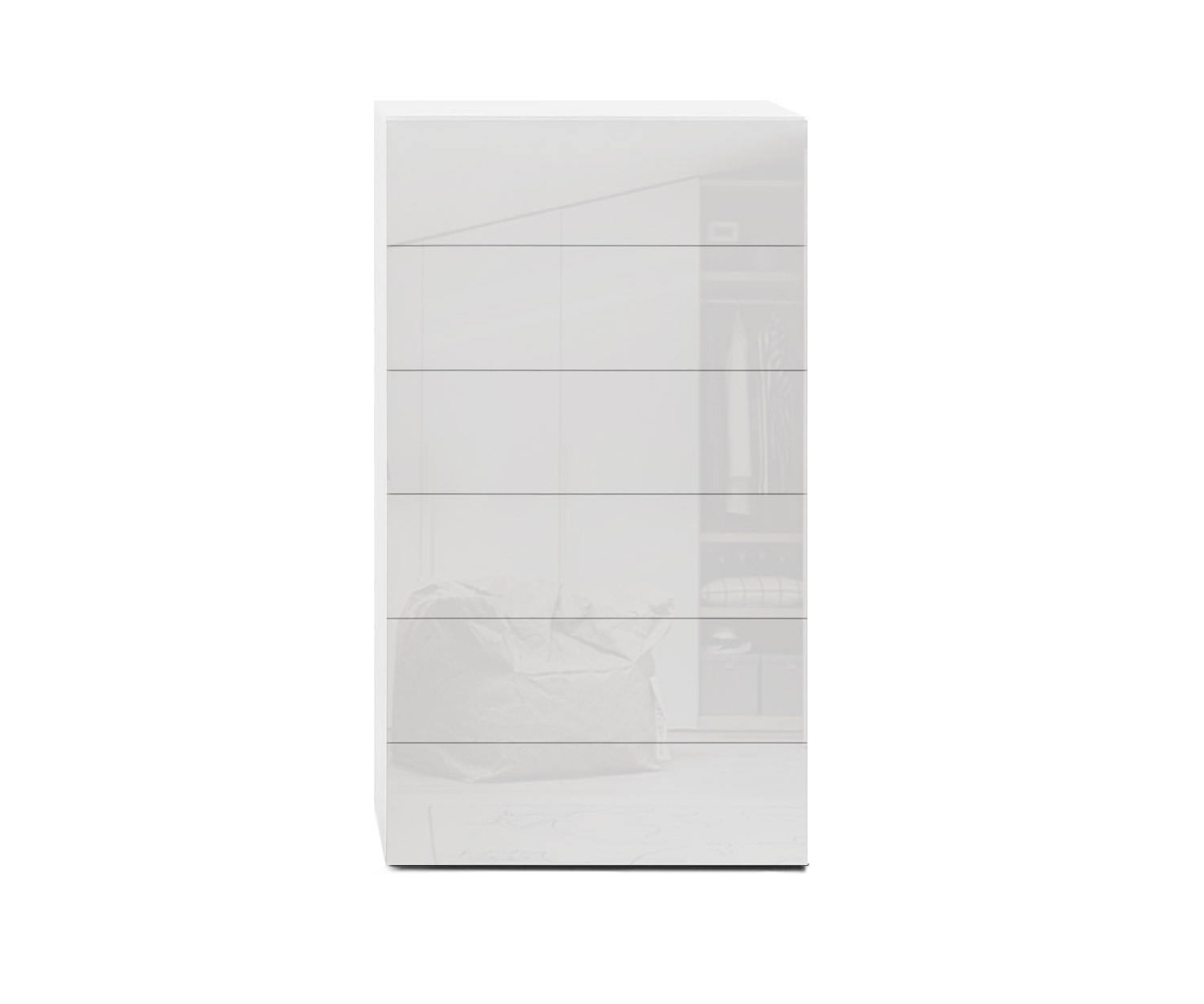 Novamobili Commode design Easy 6 tiroirs blanc brillant L 54cm Novamobili Commode design Easy 6 tiroirs blanc brillant L 54cm