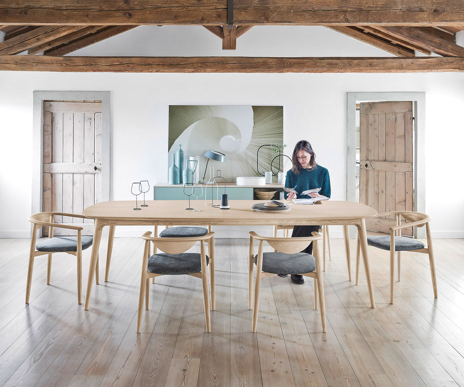 Hoge kwaliteit Novamobili Design tafel Hanami eetkamertafel eiken Hoge kwaliteit Novamobili Design tafel Hanami eetkamertafel eiken