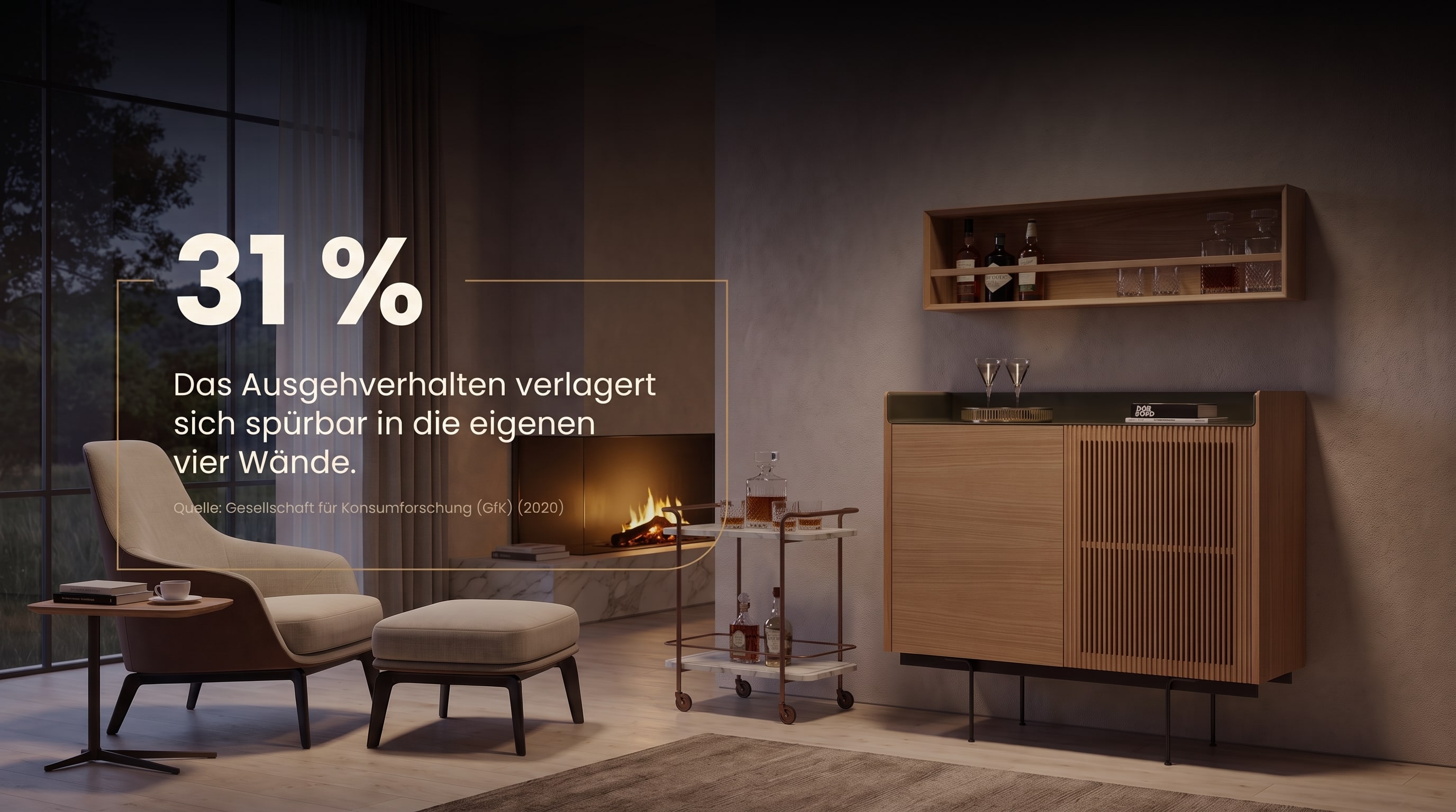 31 % &ndash; Das Ausgehverhalten verlagert sich sp&uuml;rbar in die eigenen vier W&auml;nde.