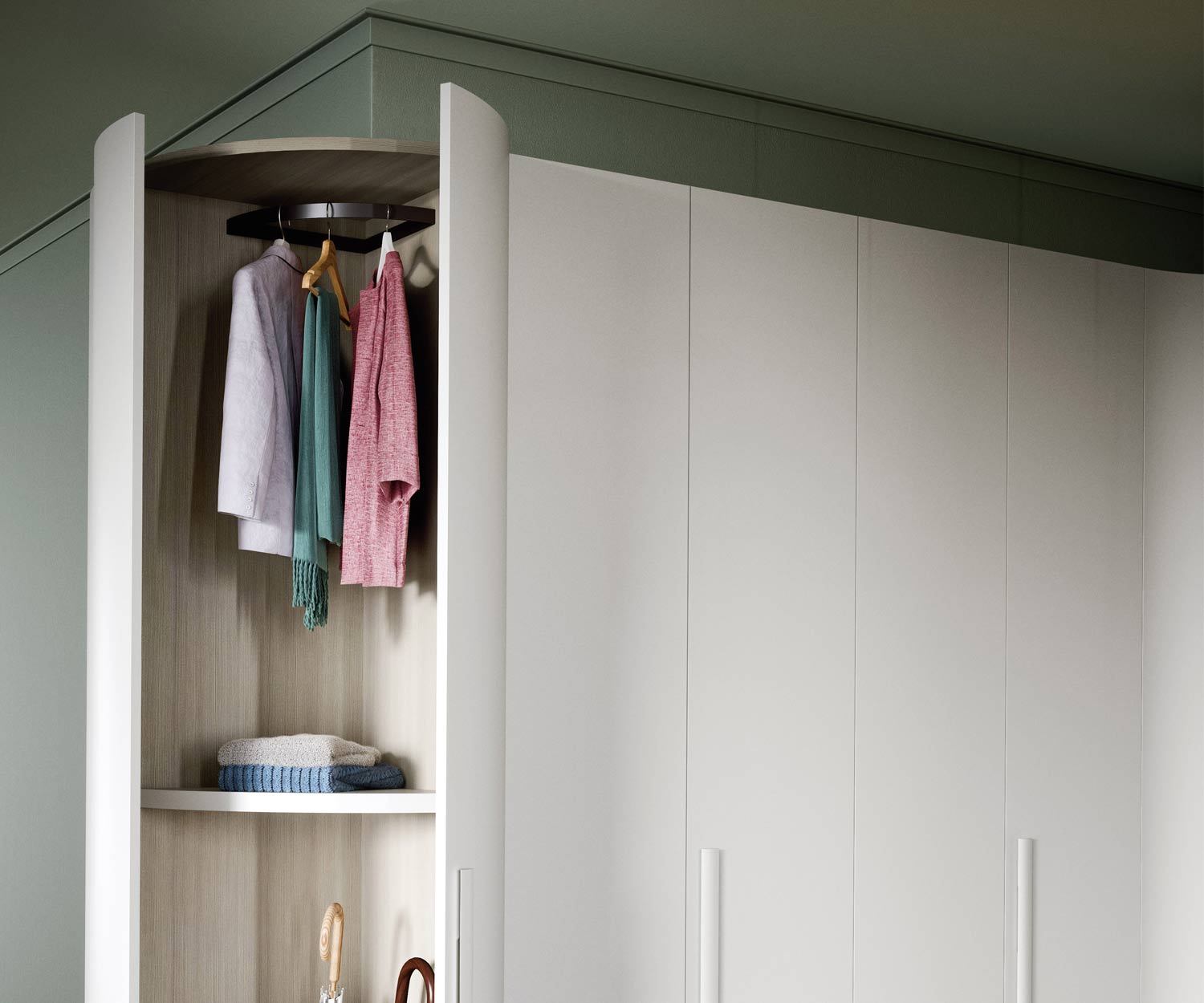 Exclusif Novamobili Armoire design ronde Alfa Curvo Exclusif Novamobili Armoire design ronde Alfa Curvo