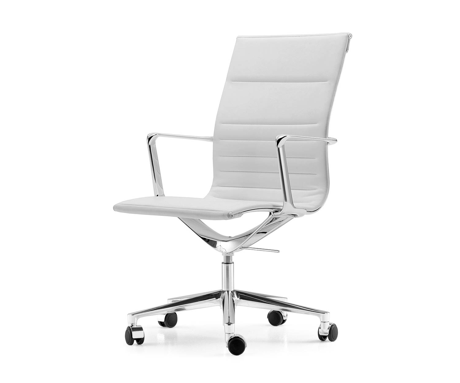 ICF Una Chair Managment bureaustoel design bureaustoel 5 arm met wielen H58 cm met leer leer wit 915 ICF Una Chair Managment bureaustoel design bureaustoel 5 arm met wielen H58 cm met leer leer wit 915