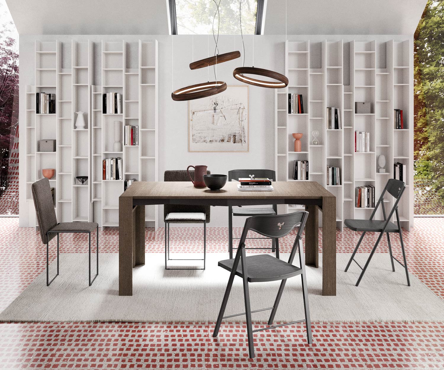 Mini console repliée sur le mur Mini console repliée sur le mur