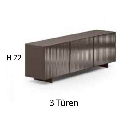 3 Türen B 222,8 cm | H 72 cm | Füße H 10 cm