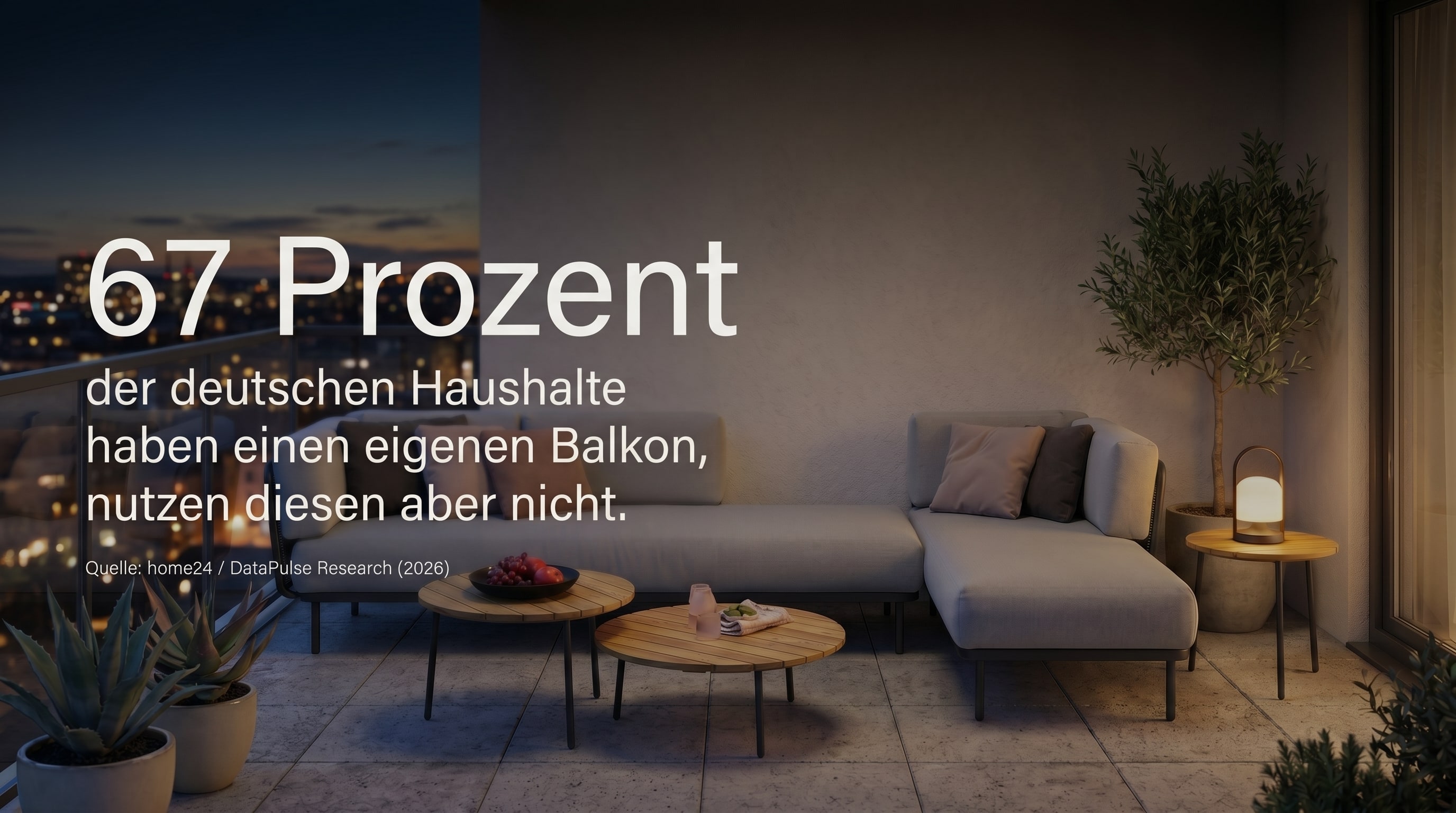 67 Prozent – Environ 67 Prozent des ménages allemands ont leur propre balcon.