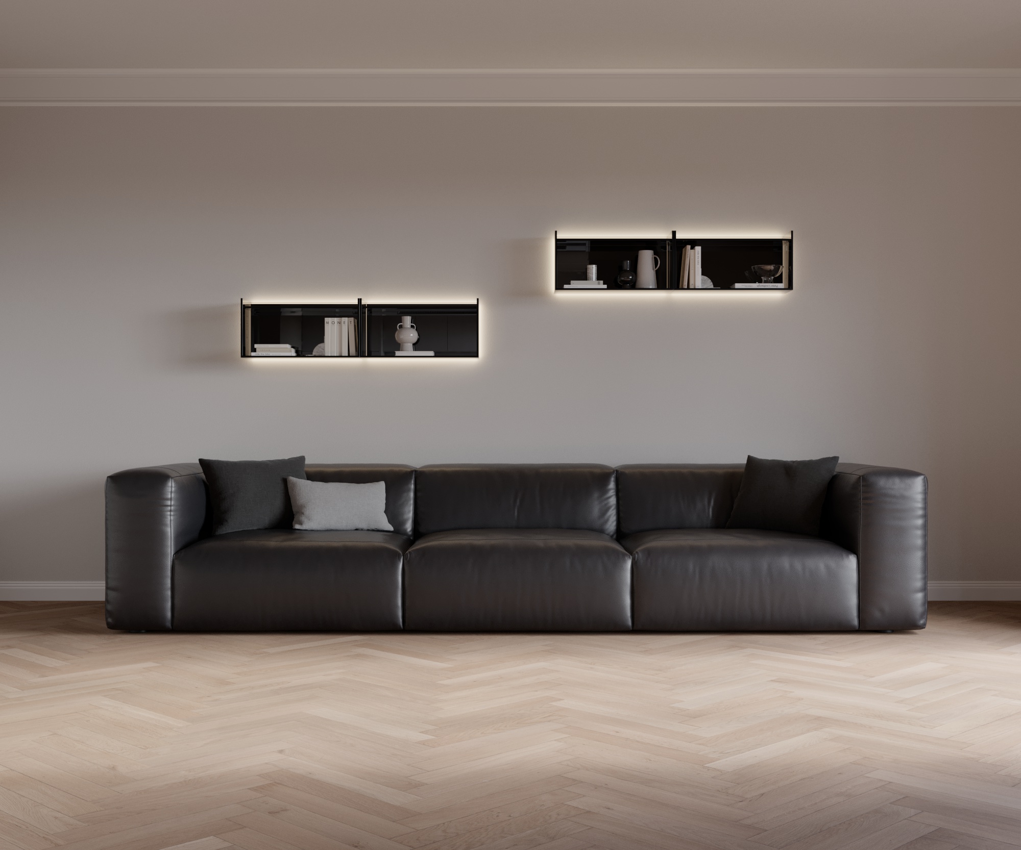 Cloud 3 places cuir Devina Antracite