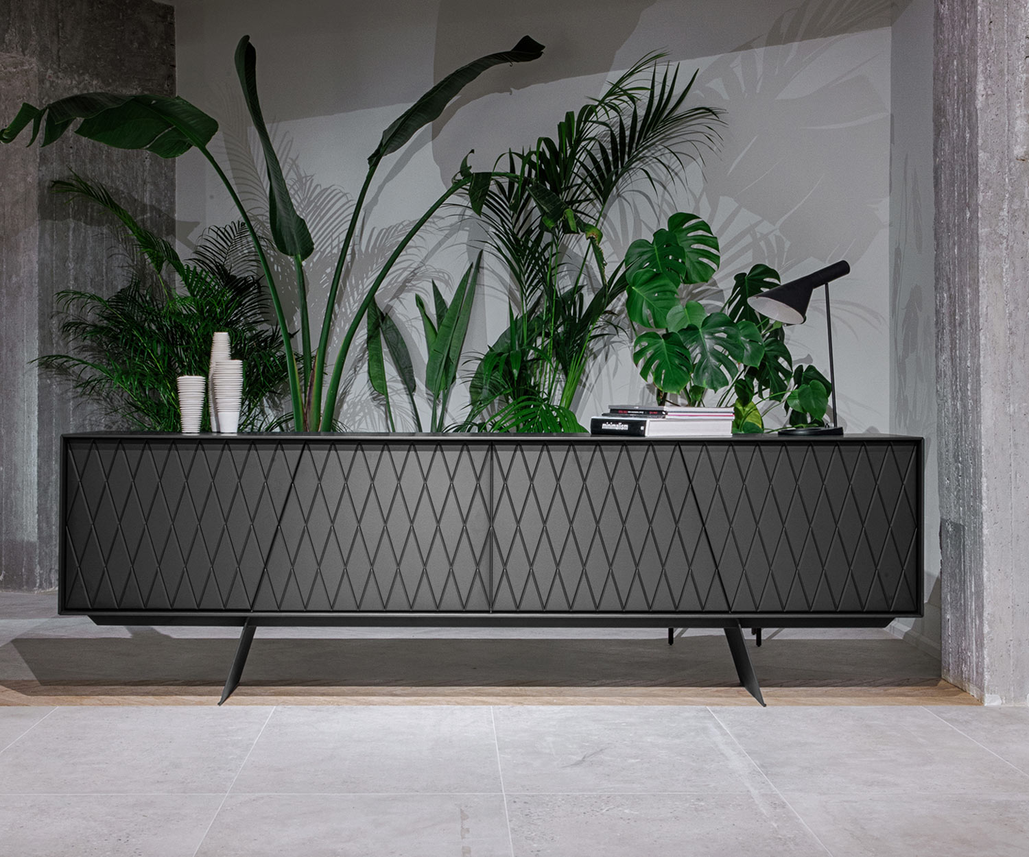 Zwart al2 e klipse 003 Design dressoir met ruitpatroon Zwart al2 e klipse 003 Design dressoir met ruitpatroon