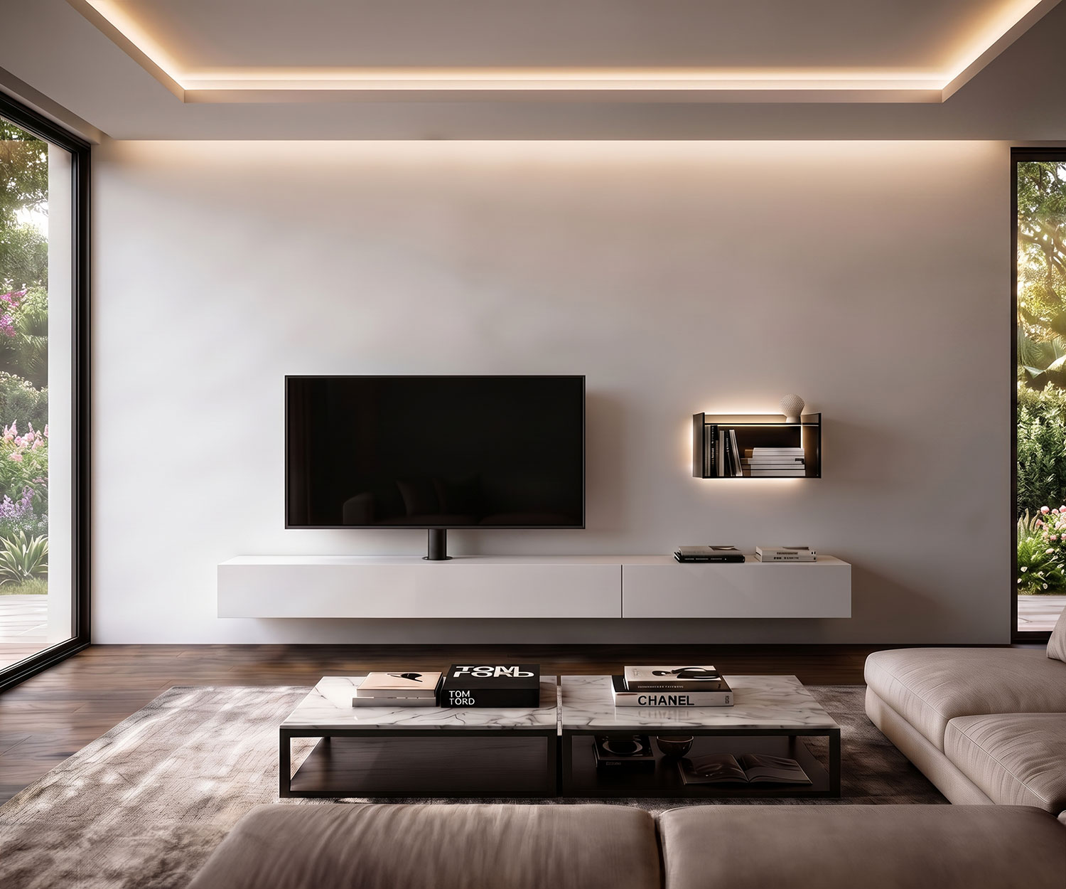 Livitalia Vesa Lowboard mit TV Halterung