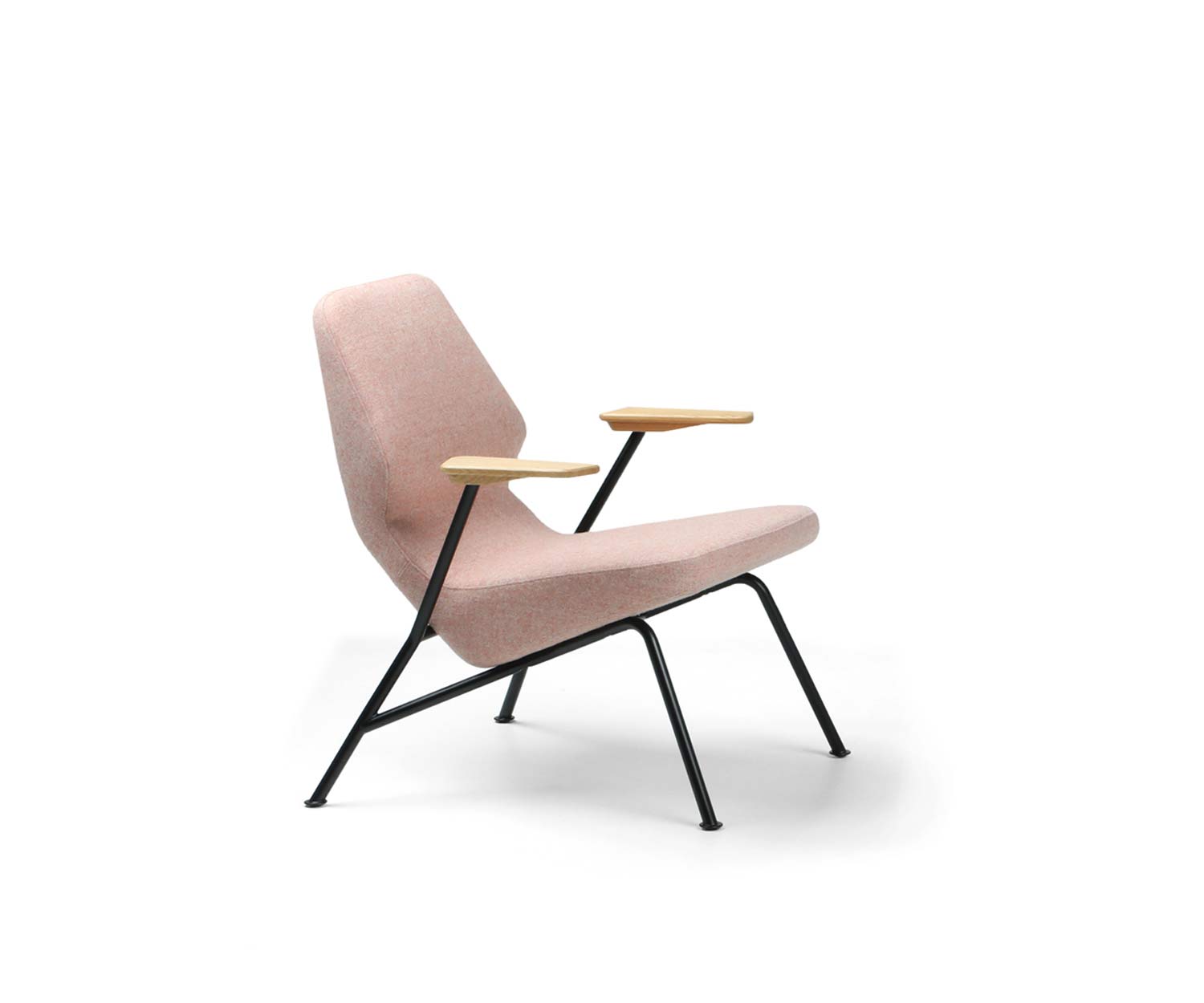 Prostoria Design fauteuil Oblique met metalen frame in roze hoes