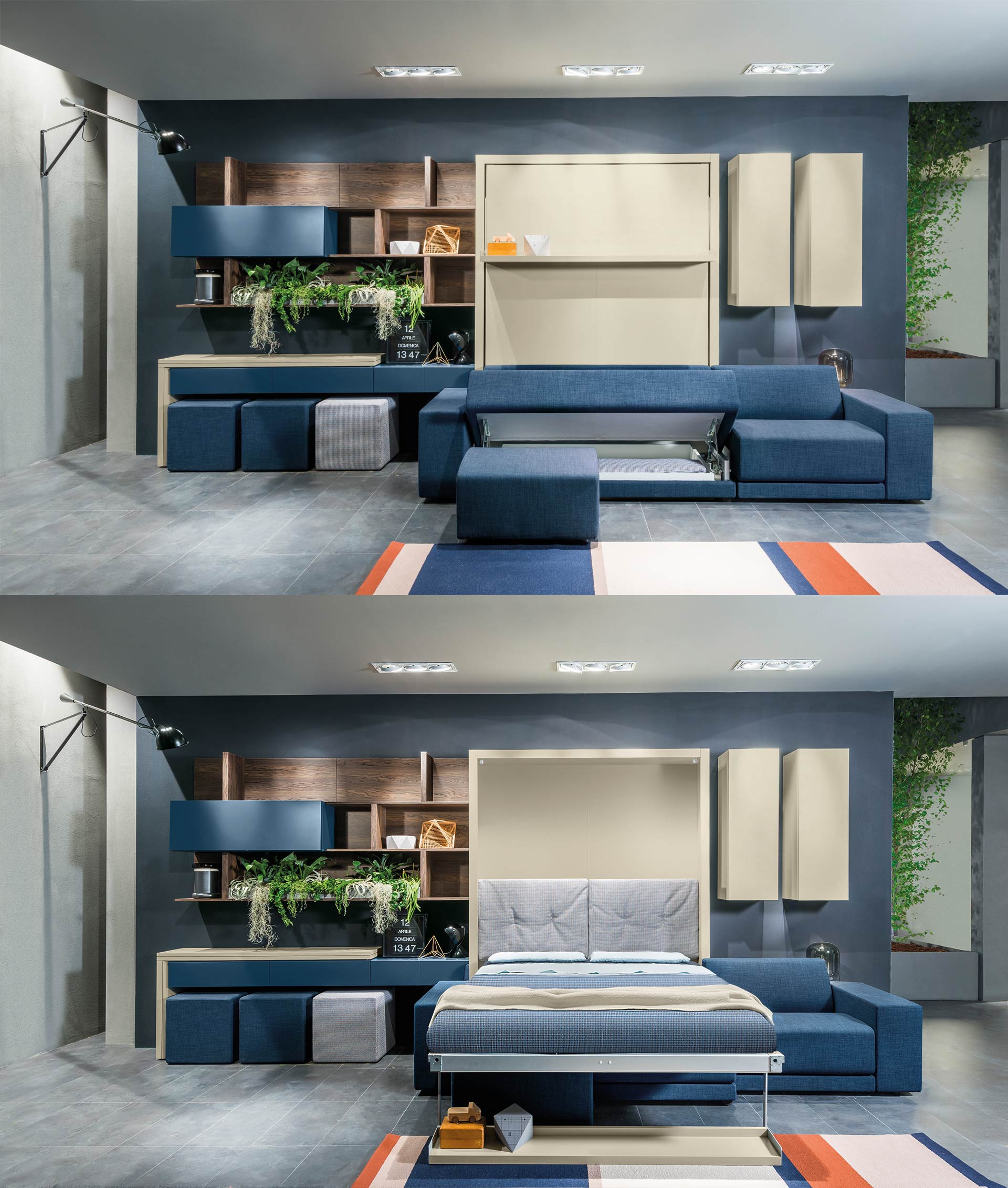 Clei studeerkamer met opklapbed Clei studeerkamer met opklapbed