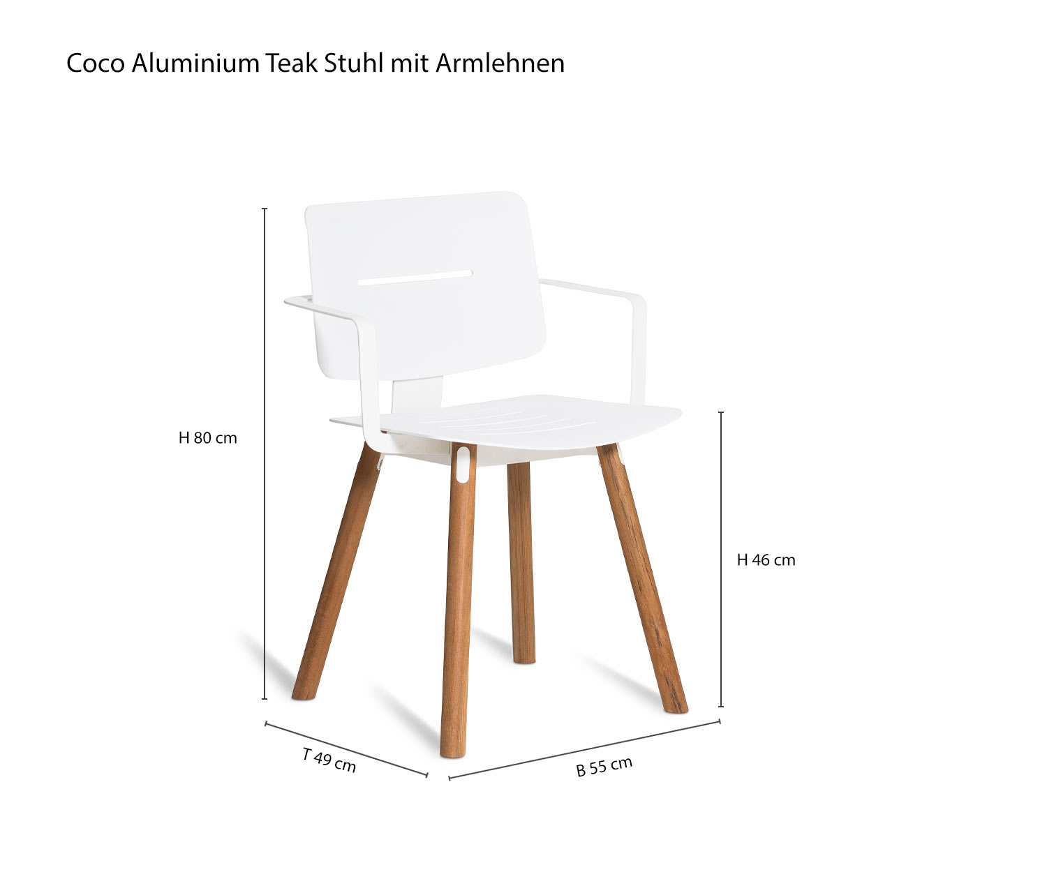 Coco design teakhouten stoel met armleuning van Oasiq Schets Afmetingen Afmetingen Coco design teakhouten stoel met armleuning van Oasiq Schets Afmetingen Afmetingen