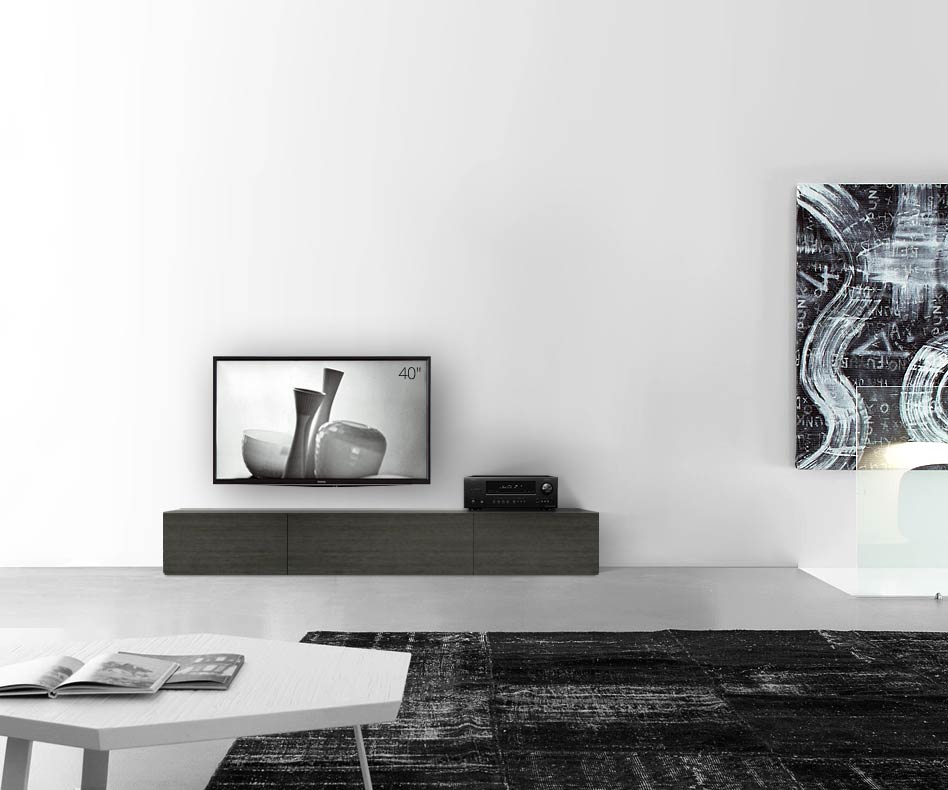 Livitalia Wood design lowboard configurator vloer 210 cm 32 cm 56 cm grijs eiken