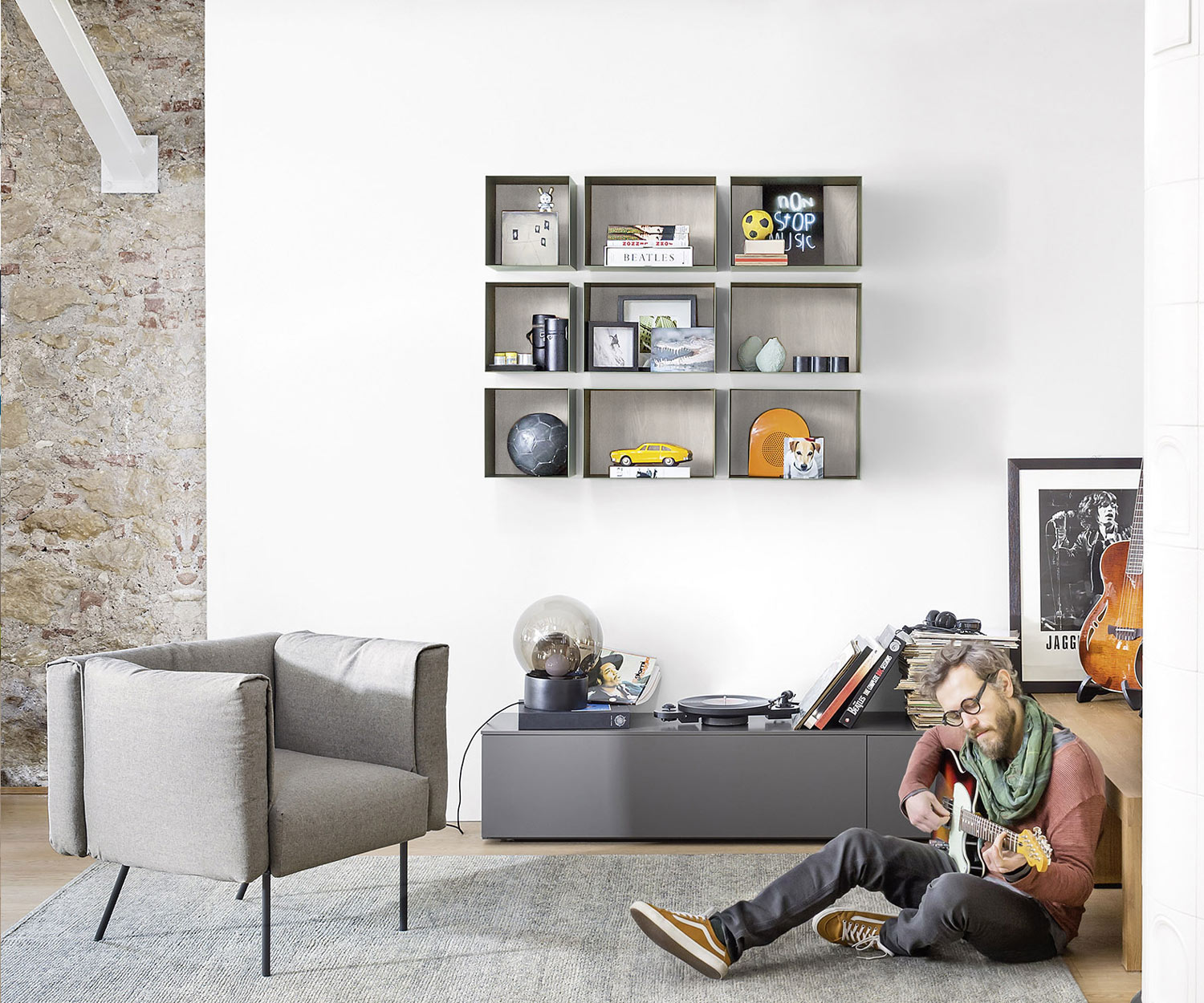 Étagère murale design haut de gamme Boîte métallique suspendue en vert Étagère murale design haut de gamme Boîte métallique suspendue en vert