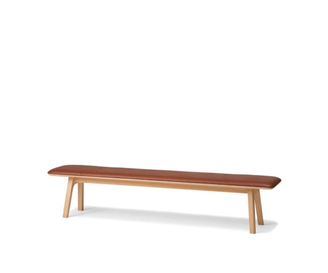 Moderne Conde House Ten Banc design en chêne rembourré en cuir cognac